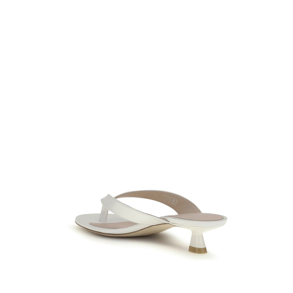 Stuart Weitzman Weiße Bos Taurus Kalbsleder-Sandalen