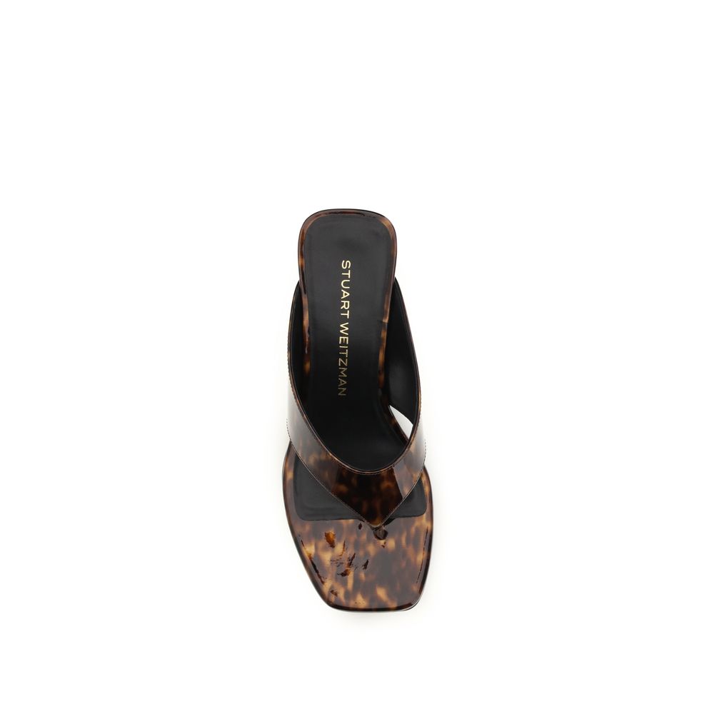 Stuart Weitzman Multicolor Calf Leather Bos Taurus Keilabsatz-Sandalen