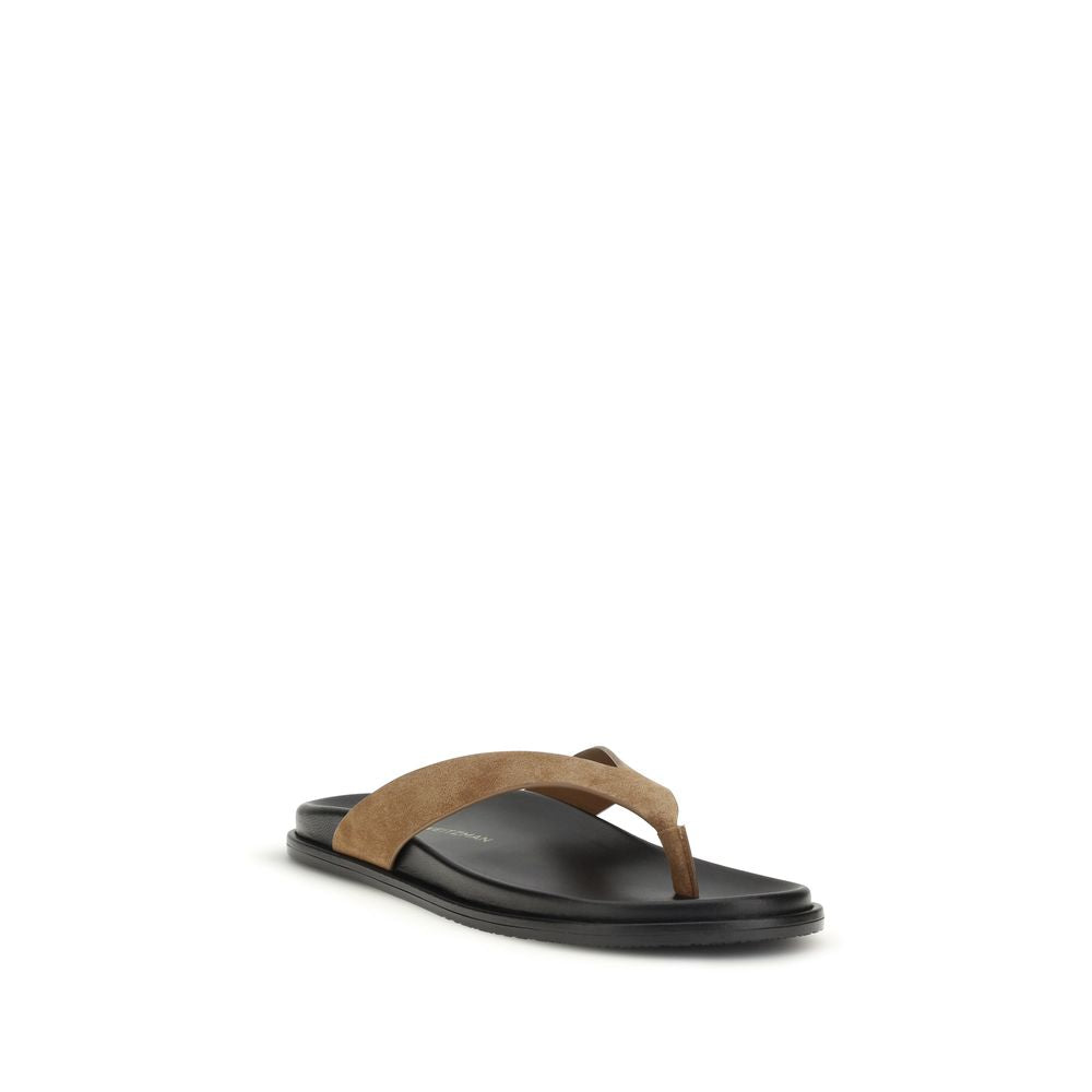Stuart Weitzman Multicolor Calf Leather Bos Taurus Flip-Flop Sandalen
