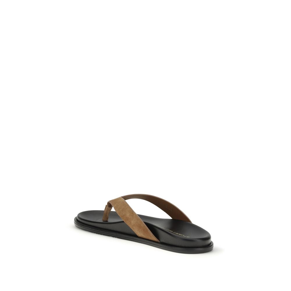 Stuart Weitzman Multicolor Calf Leather Bos Taurus Flip-Flop Sandalen