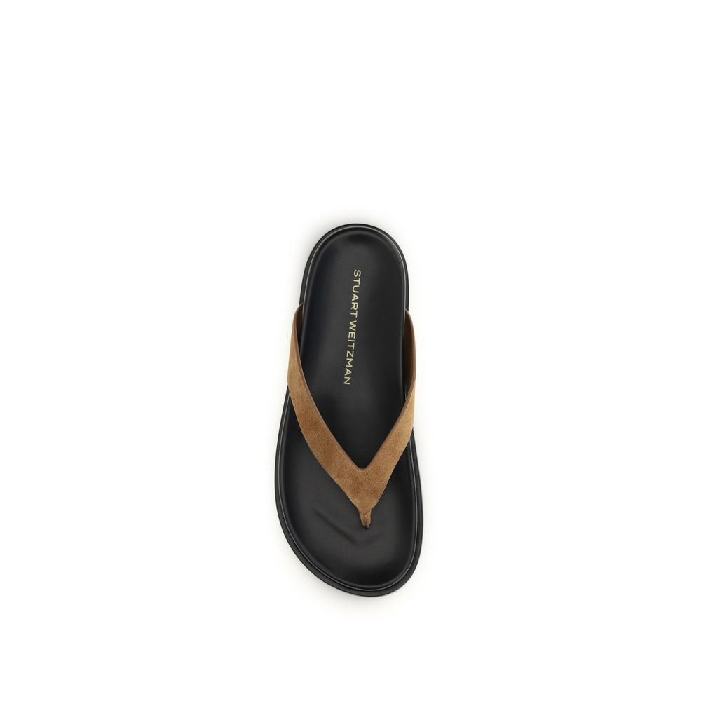 Stuart Weitzman Multicolor Calf Leather Bos Taurus Flip-Flop Sandalen
