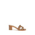 Santoni Beige Kalbsleder Bos Taurus Plateau-Sandalen