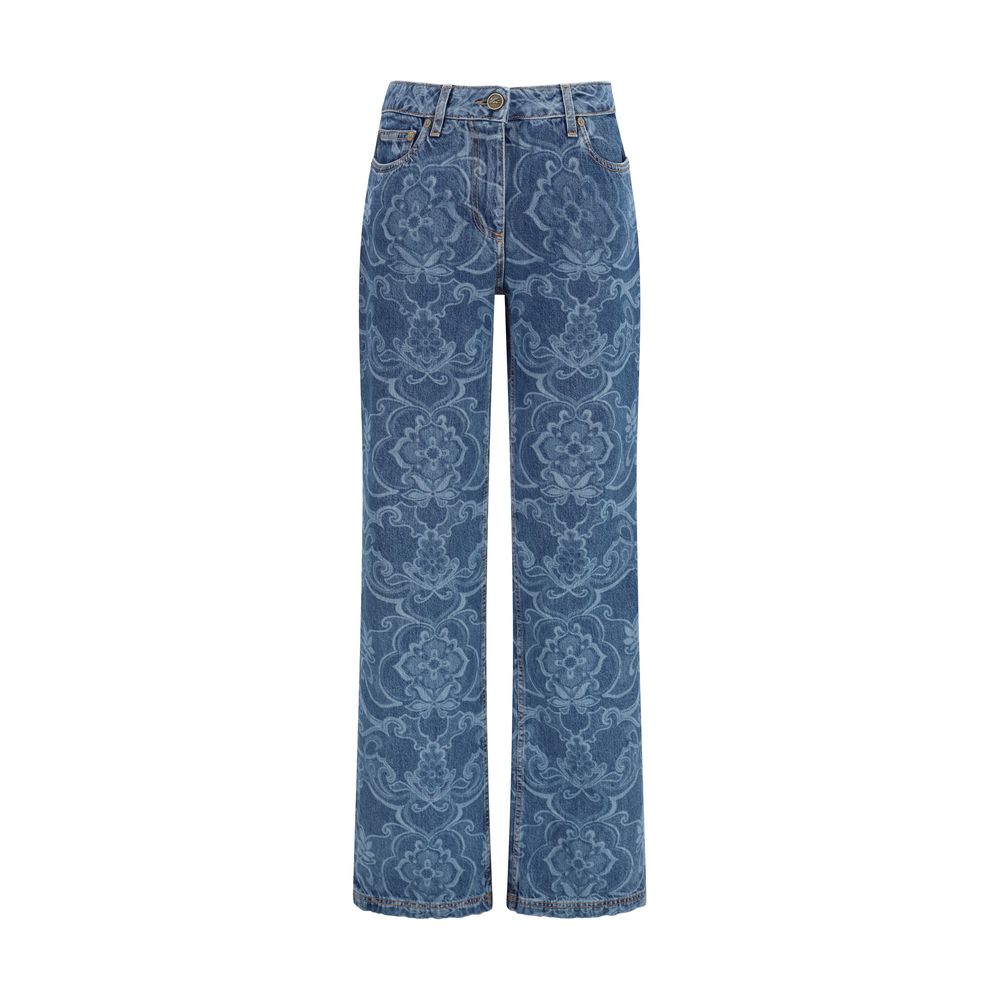 Etro Blaue ausgestellte Jeans aus Baumwolle