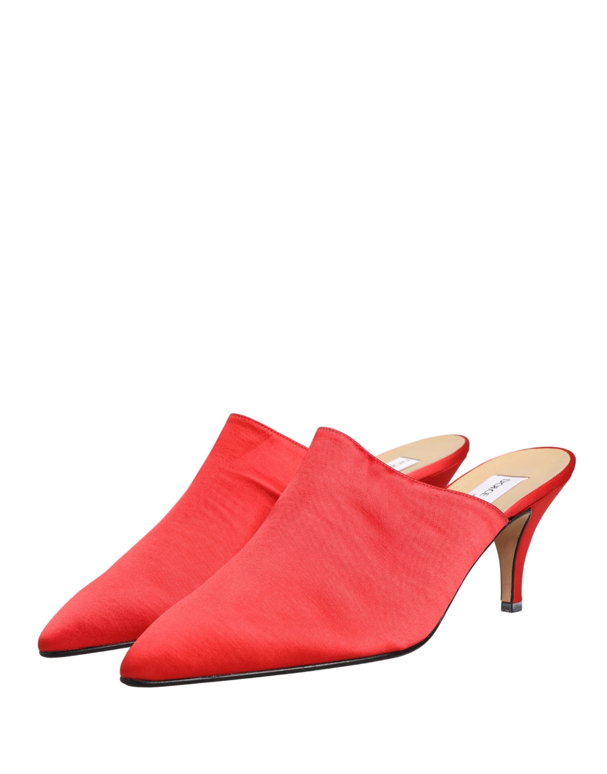 Dolce & Gabbana Rote Wildleder-Mules mit Absatz