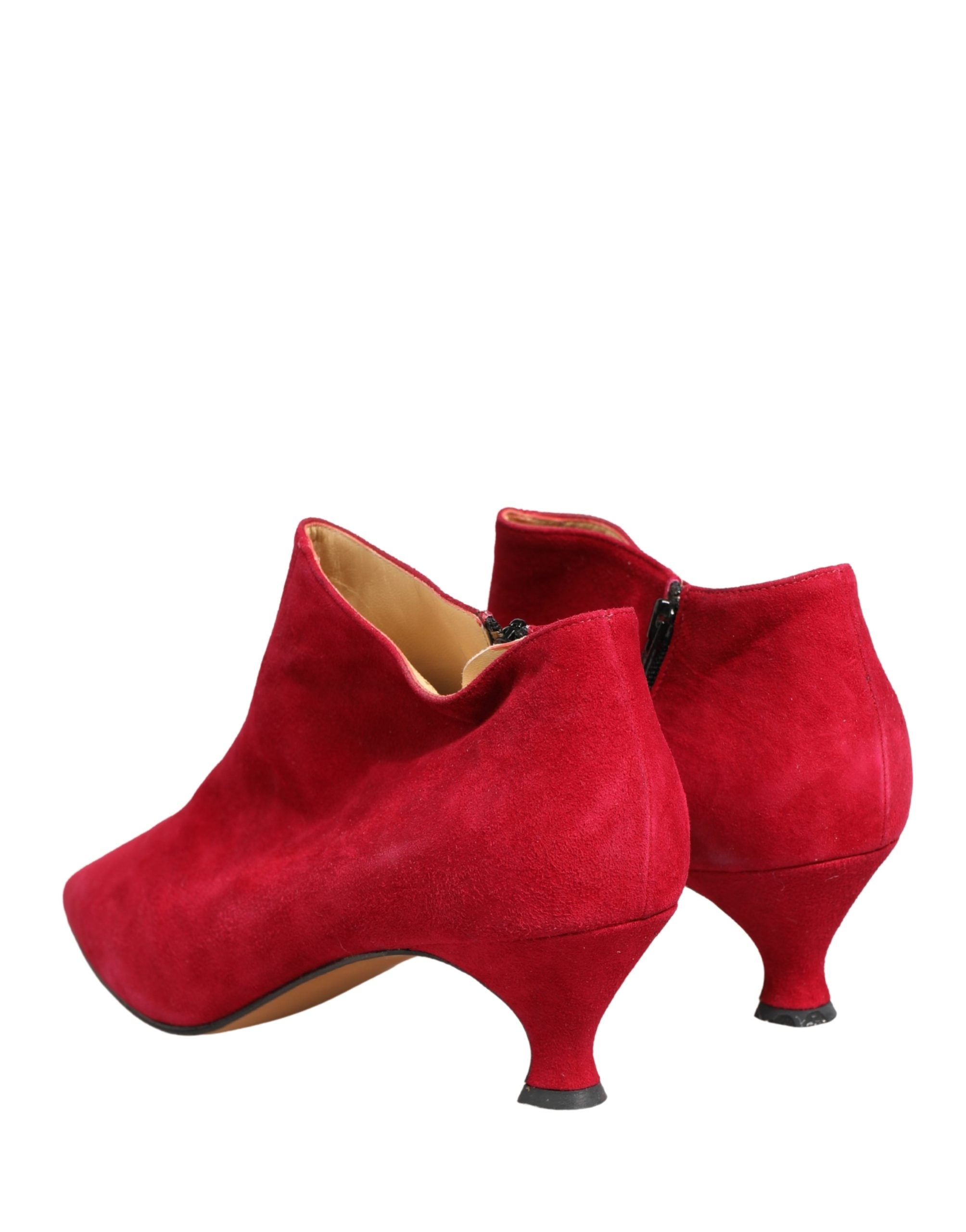 Dolce & Gabbana Rote Wildleder-Stiefeletten