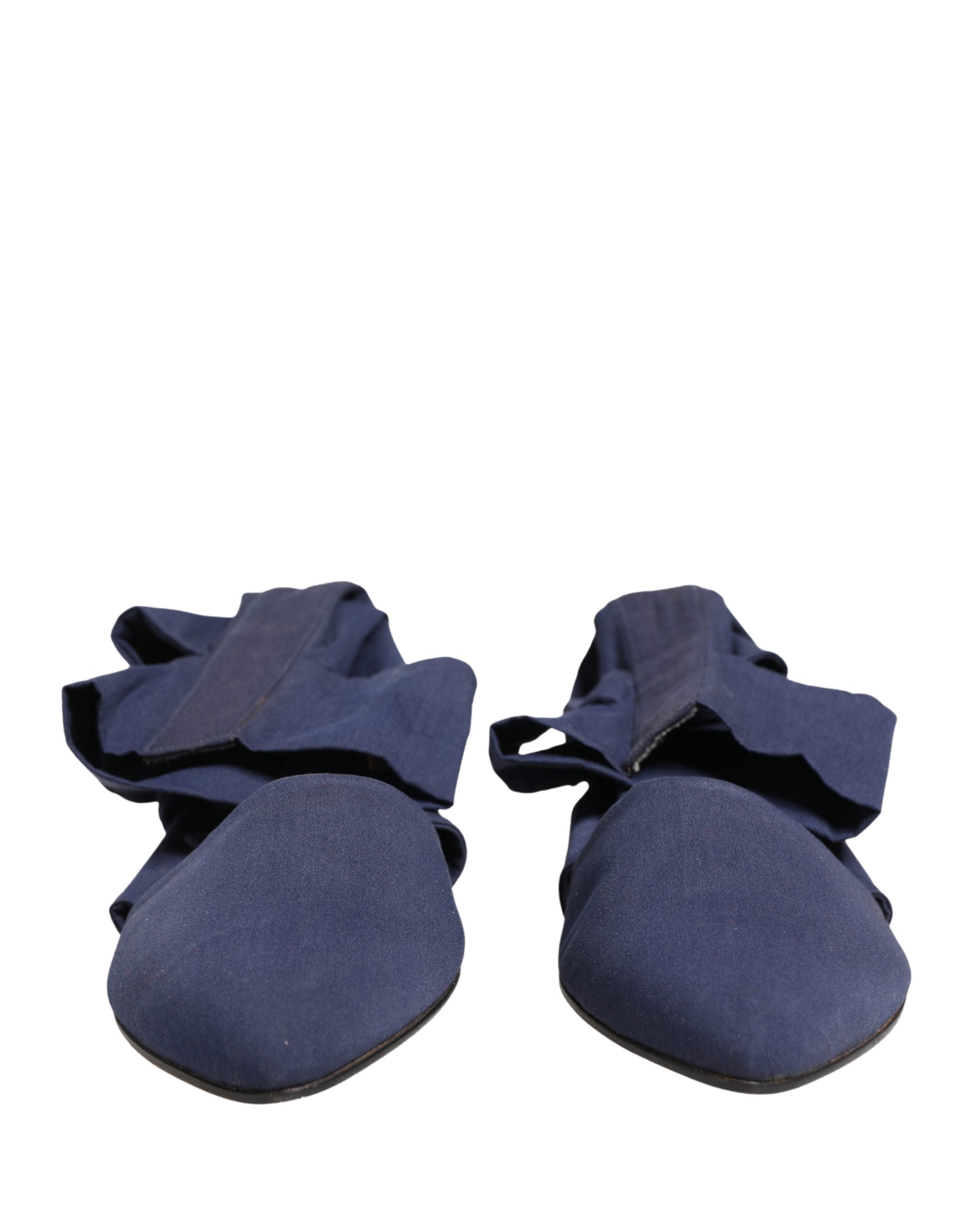 Dolce & Gabbana Blaue Knöchelhohe Stiefel aus Baumwolle