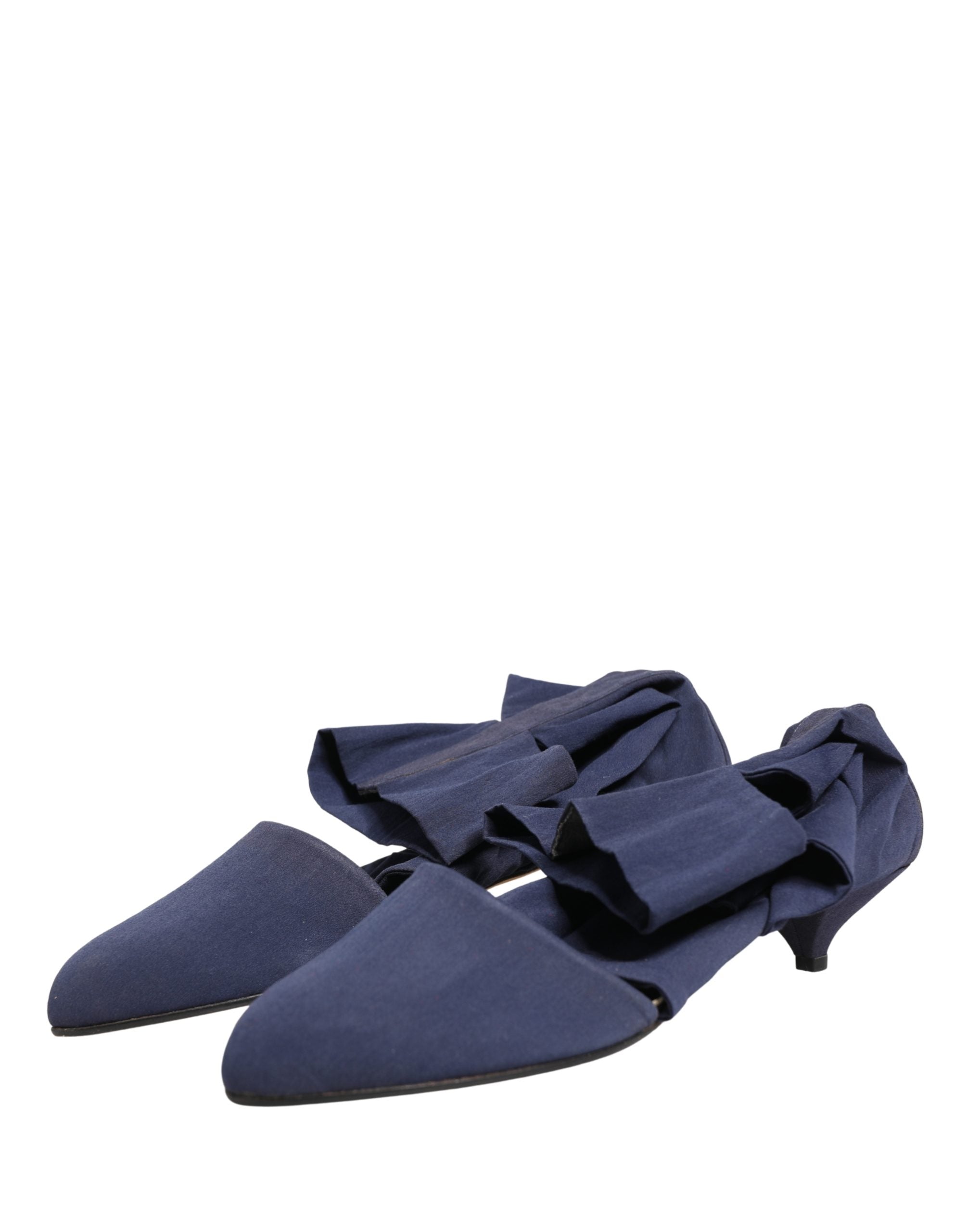 Dolce & Gabbana Blaue Knöchelhohe Stiefel aus Baumwolle