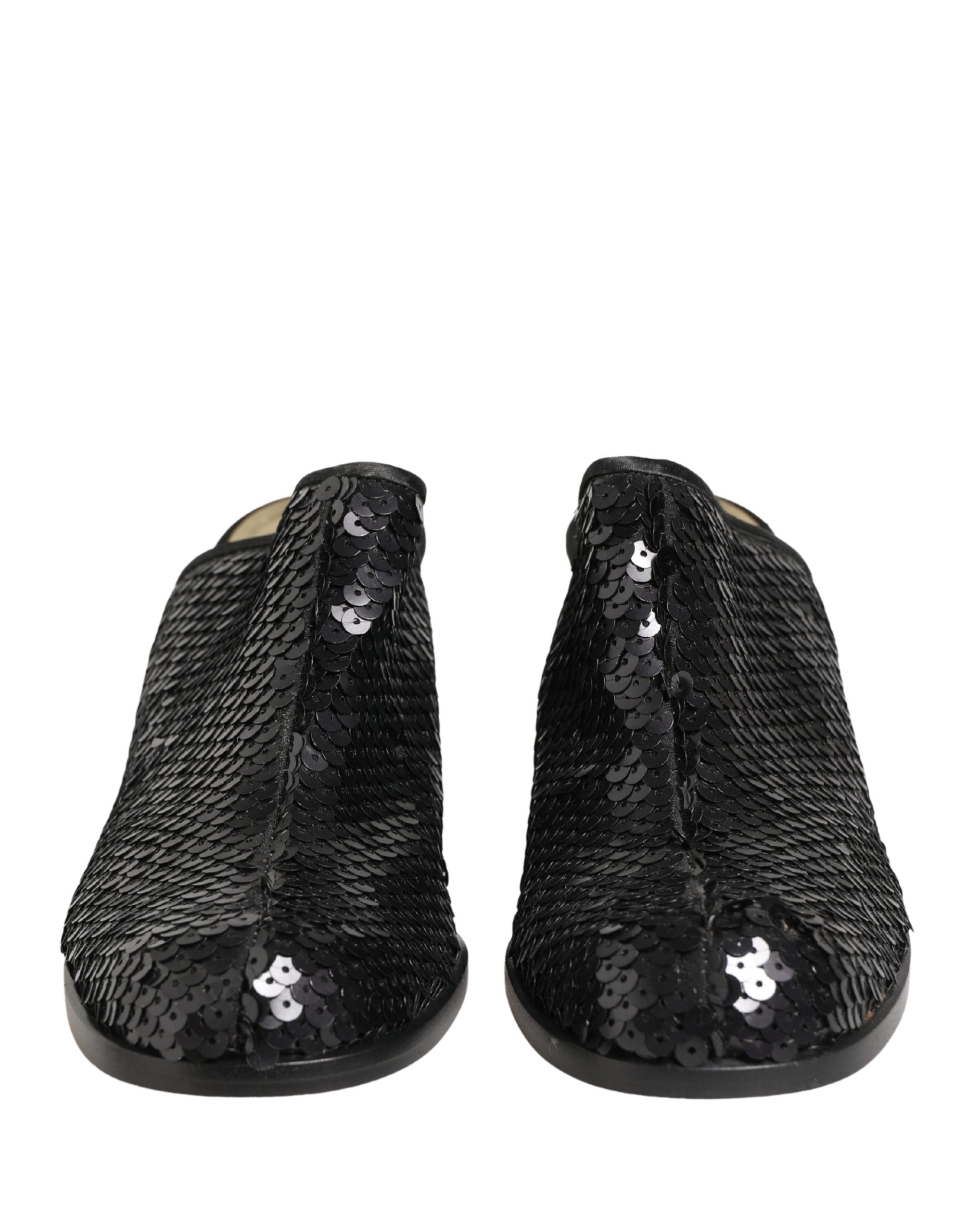 Dolce & Gabbana Schwarze Mules mit Pailletten