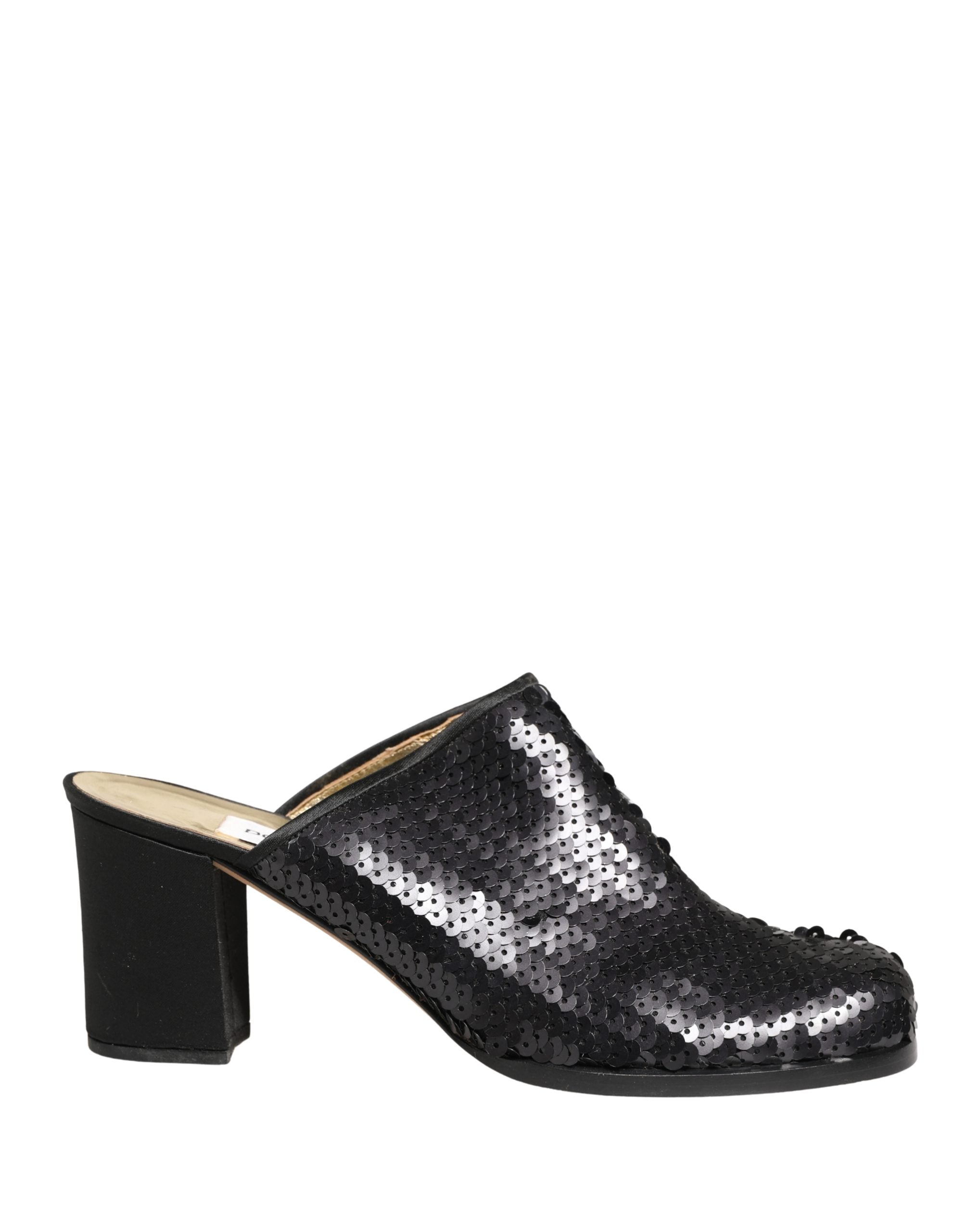 Dolce & Gabbana Schwarze Mules mit Pailletten