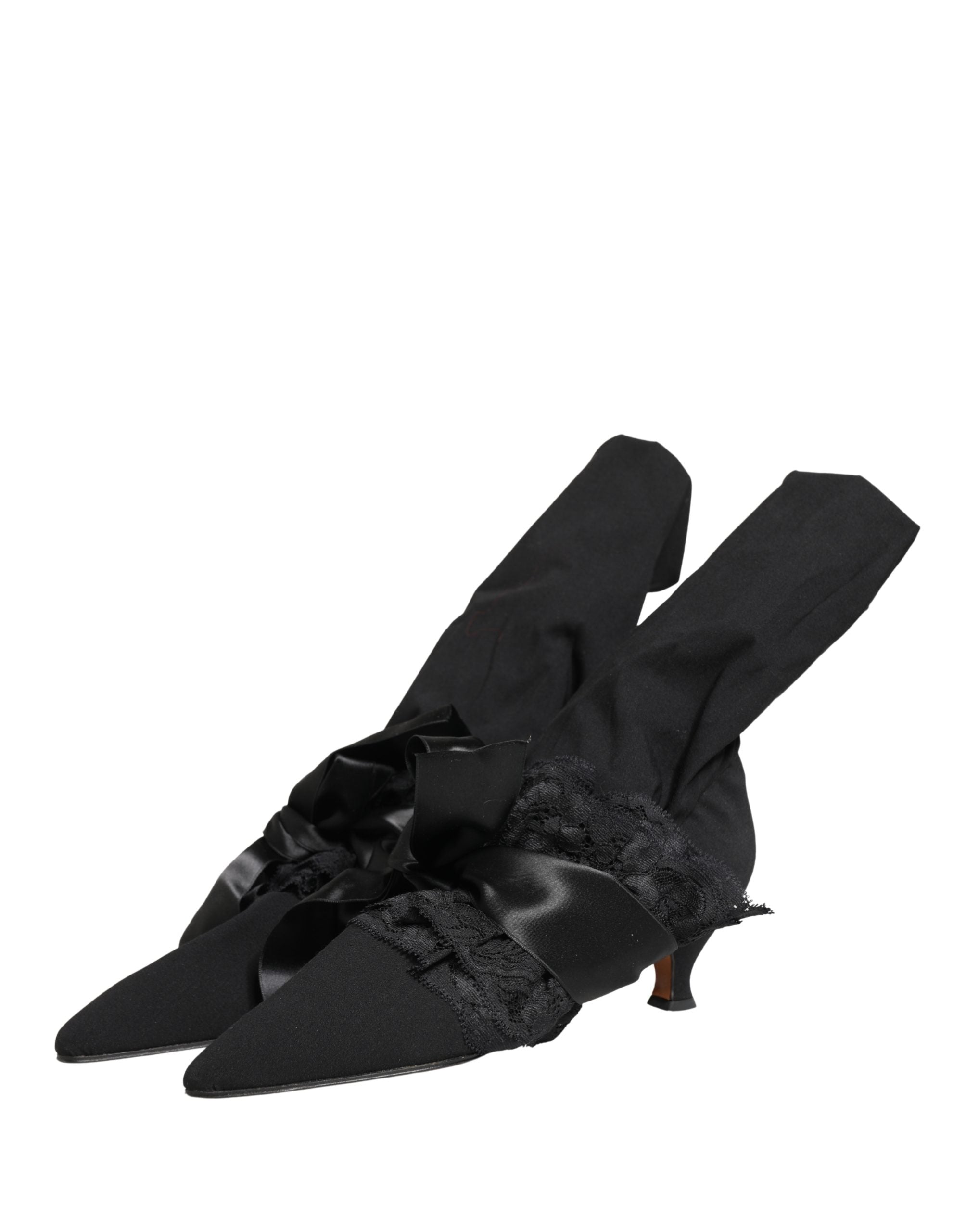 Dolce & Gabbana Schwarze Wildleder Stiefel Mittellang