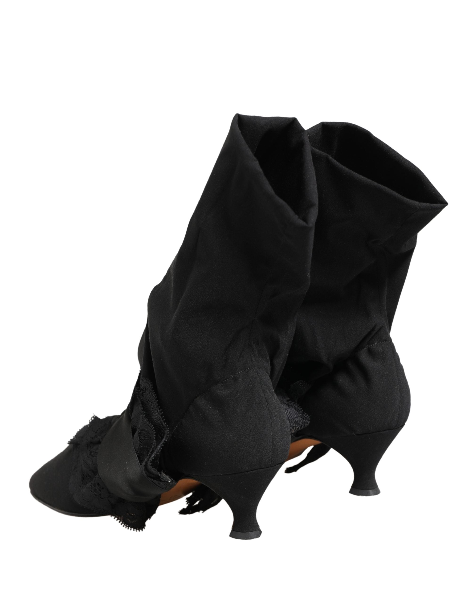Dolce & Gabbana Schwarze Wildleder Stiefel Mittellang