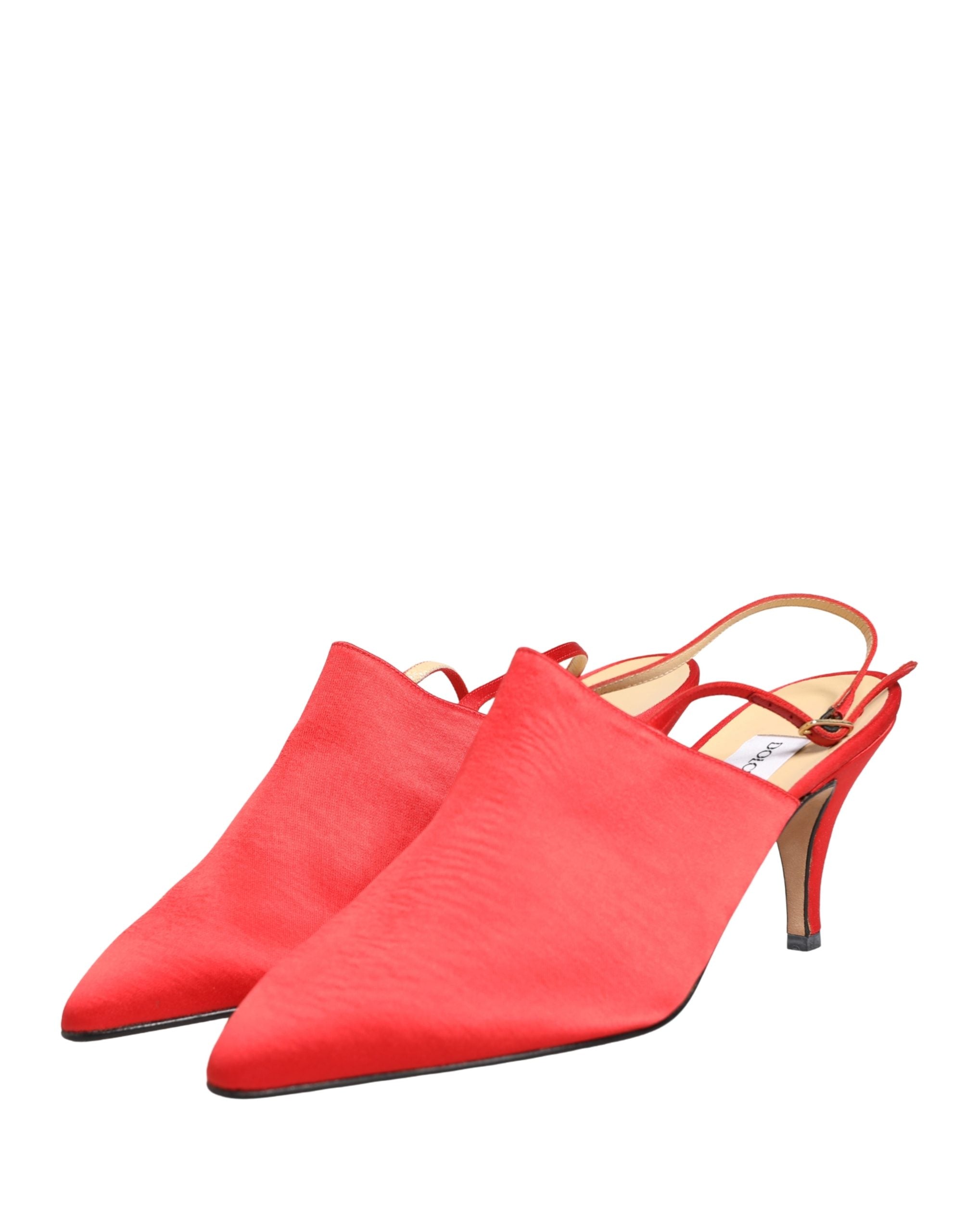 Dolce & Gabbana Rote Wildleder-Slingback-Pumps mit Absatz