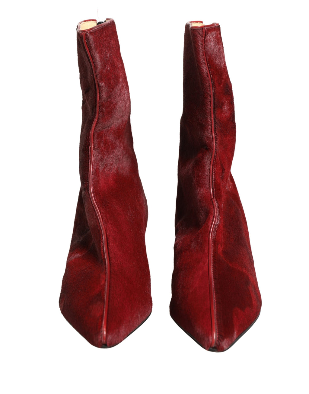 Dolce & Gabbana Burgundy Mid Calf Boots Schuhe
