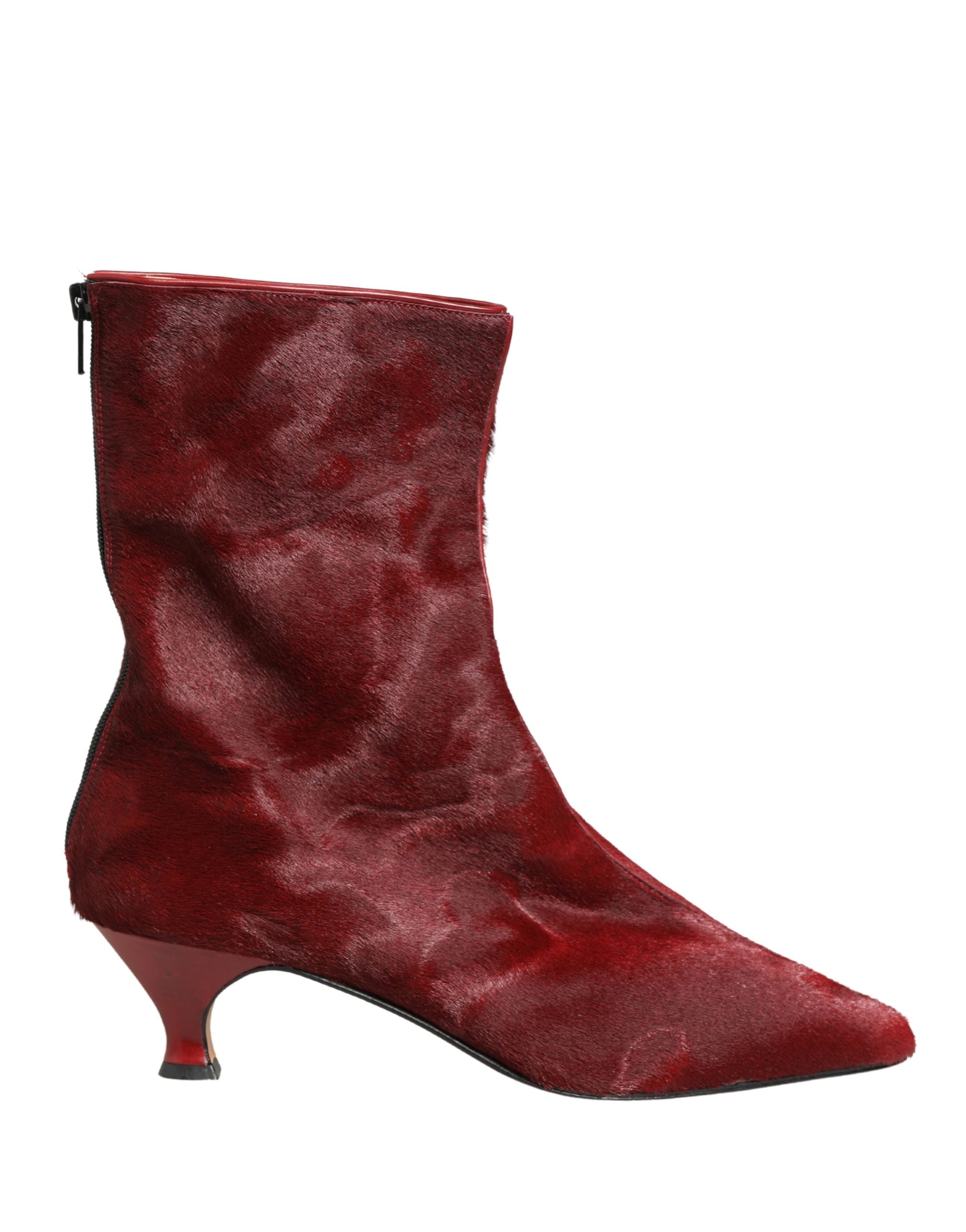 Dolce & Gabbana Burgundy Mid Calf Boots Schuhe
