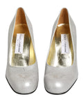 Dolce & Gabbana Weiß Leder High Heels Frauen Pumps Schuhe