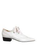 Dolce & Gabbana Weiße Leder Brogue Oxford Schnürschuhe