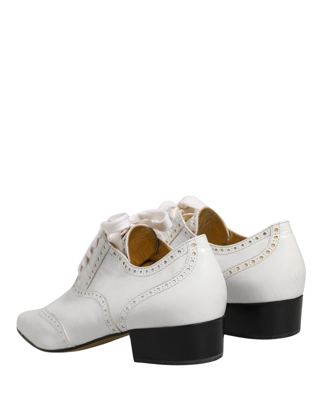 Dolce & Gabbana Weiße Leder Brogue Oxford Schnürschuhe
