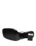 Dolce & Gabbana Silberne Blockabsatz-Sandalen zum Hineinschlüpfen
