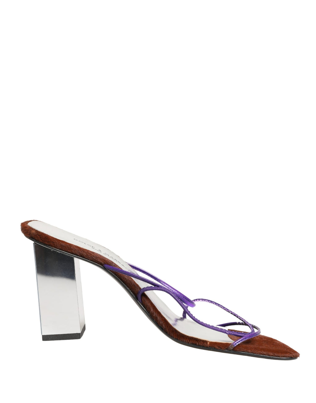Dolce & Gabbana Silberne Blockabsatz-Sandalen zum Hineinschlüpfen