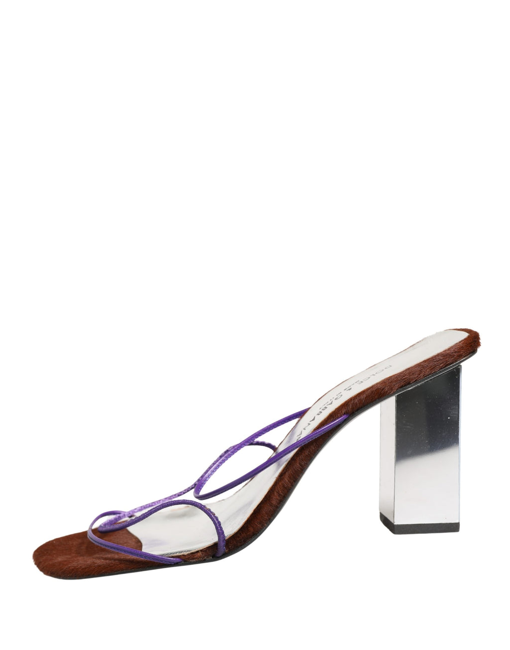 Dolce & Gabbana Silberne Blockabsatz-Sandalen zum Hineinschlüpfen
