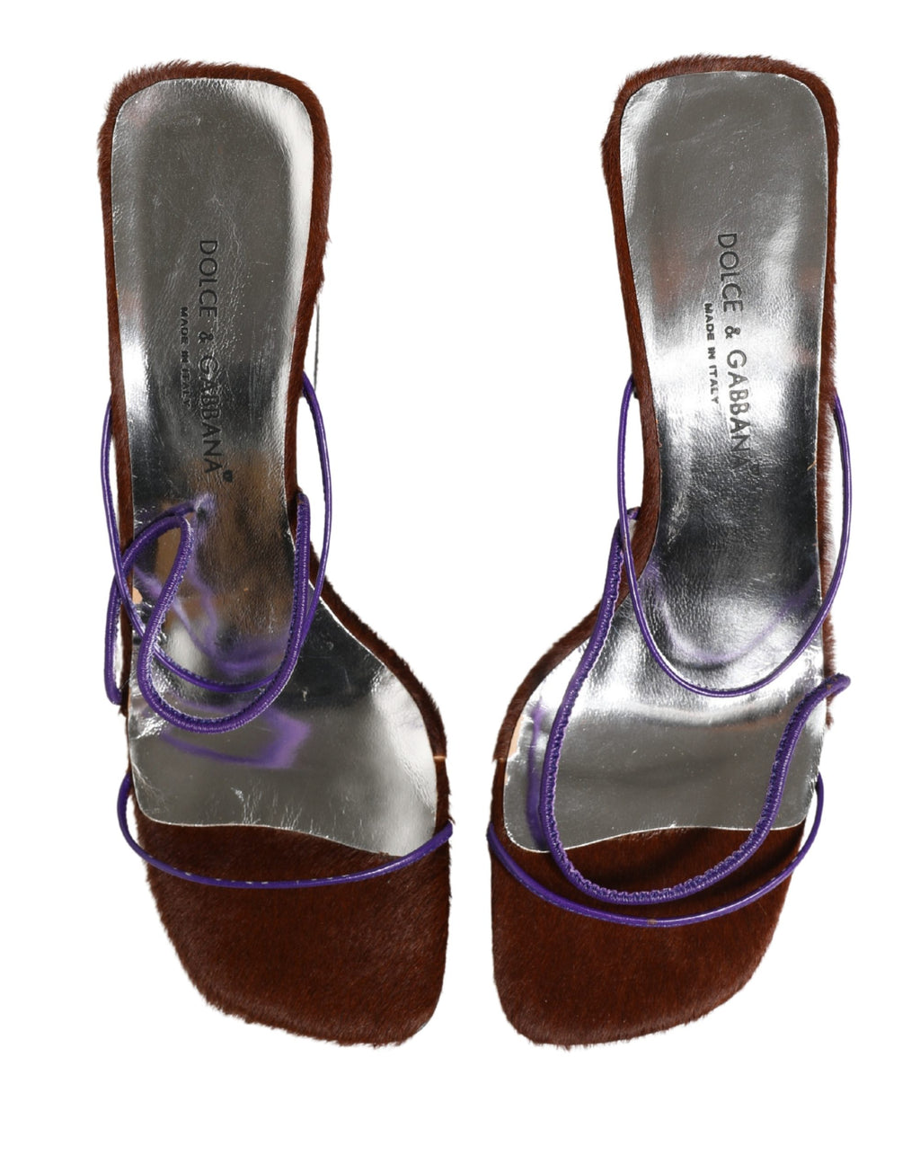 Dolce & Gabbana Silberne Blockabsatz-Sandalen zum Hineinschlüpfen