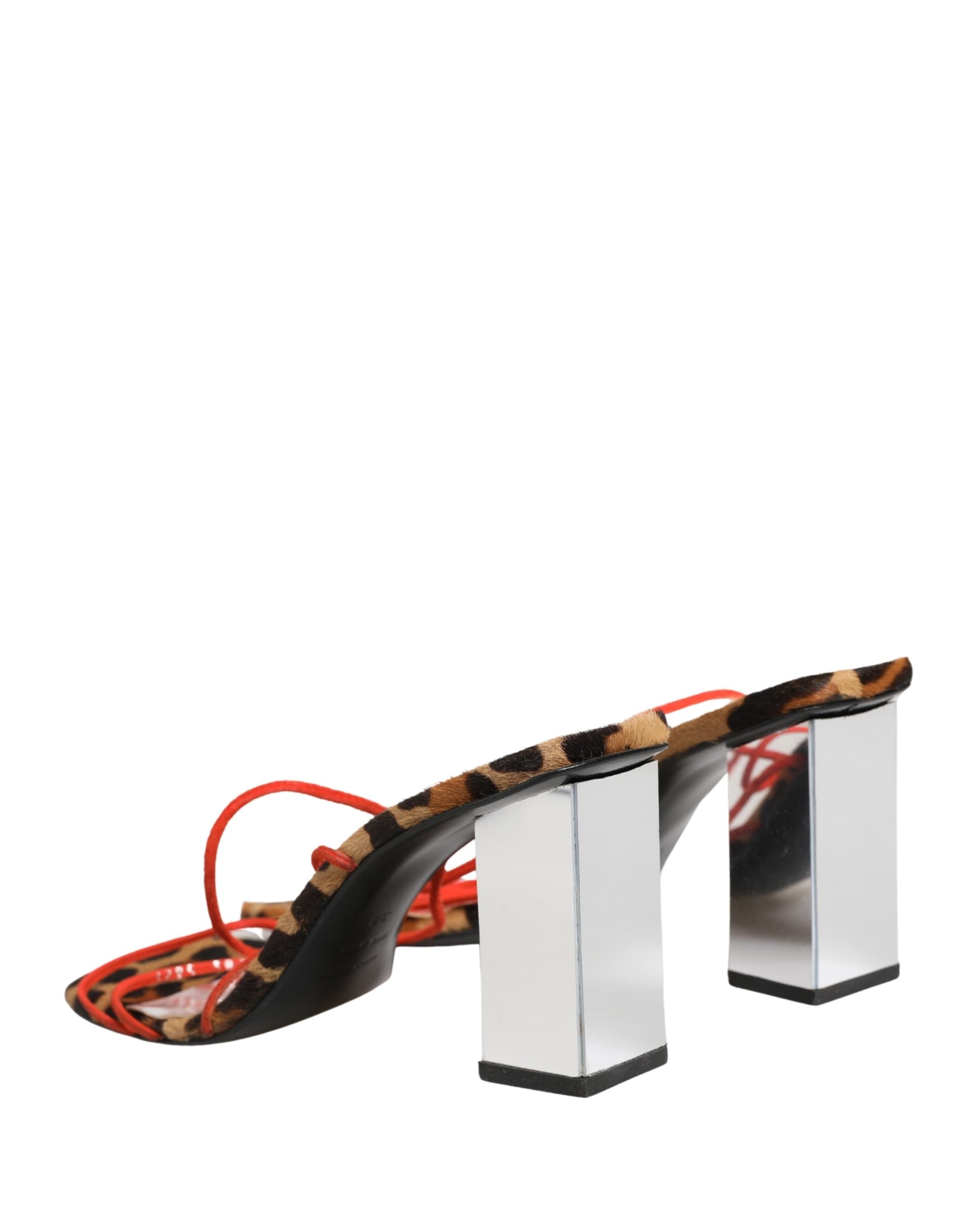 Dolce & Gabbana Mehrfarbige Leder Blockabsatz Sandalen Schuhe