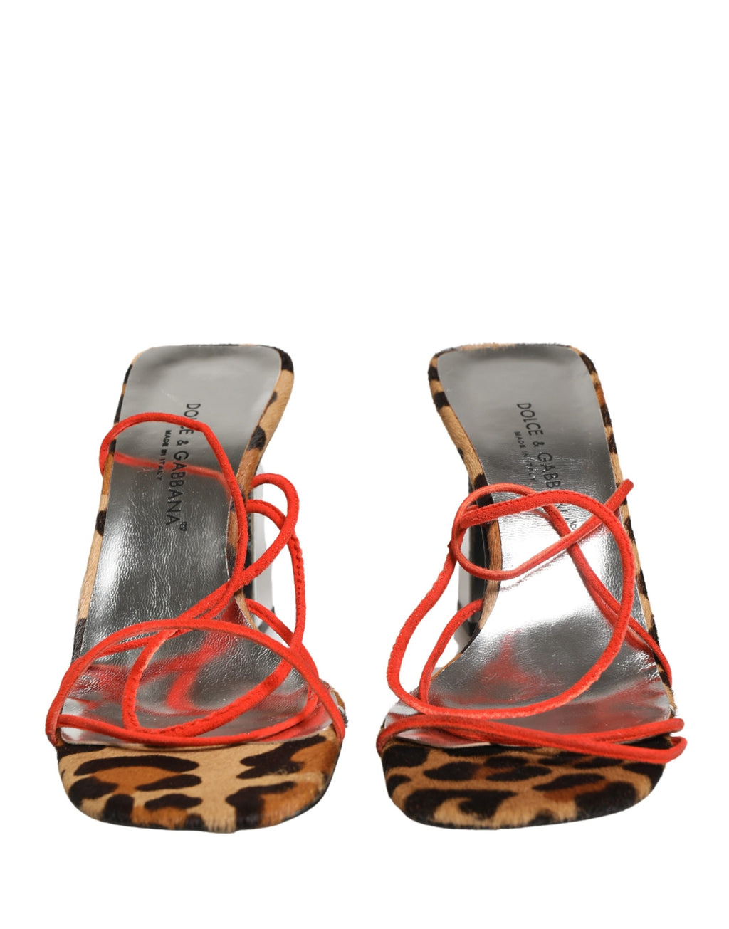Dolce & Gabbana Mehrfarbige Leder Blockabsatz Sandalen Schuhe