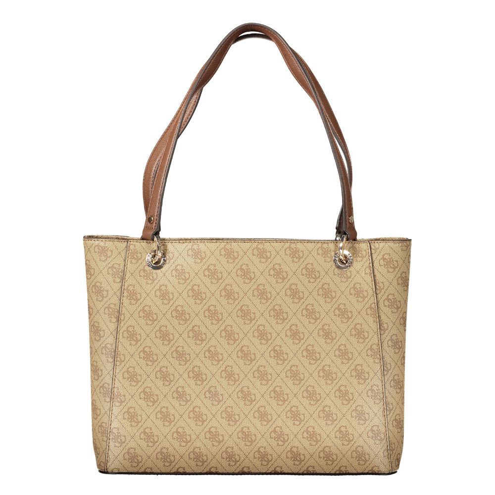 Guess Jeans Damen-Handtasche aus beigem Polyurethan