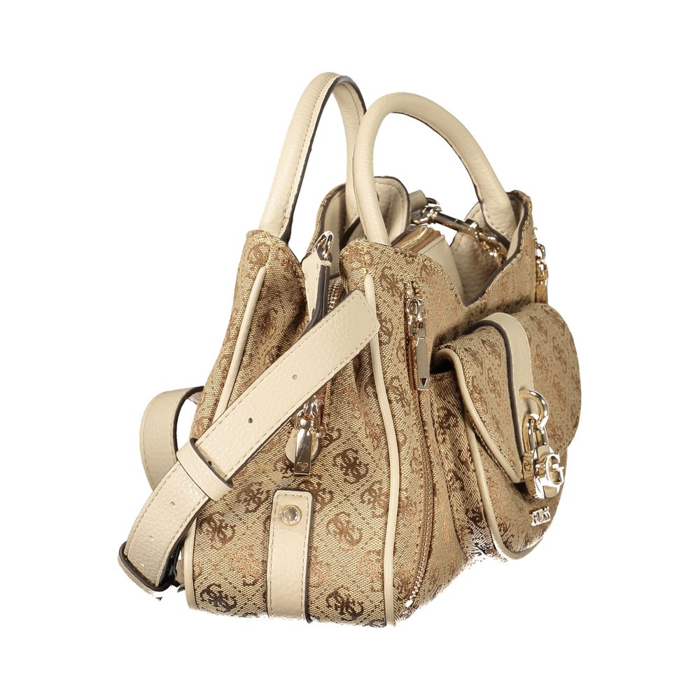 Guess Jeans Damenhandtasche aus beigem Polyurethan