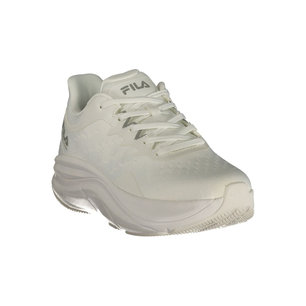 Fila White Polyester Athletic-Style Sneakers