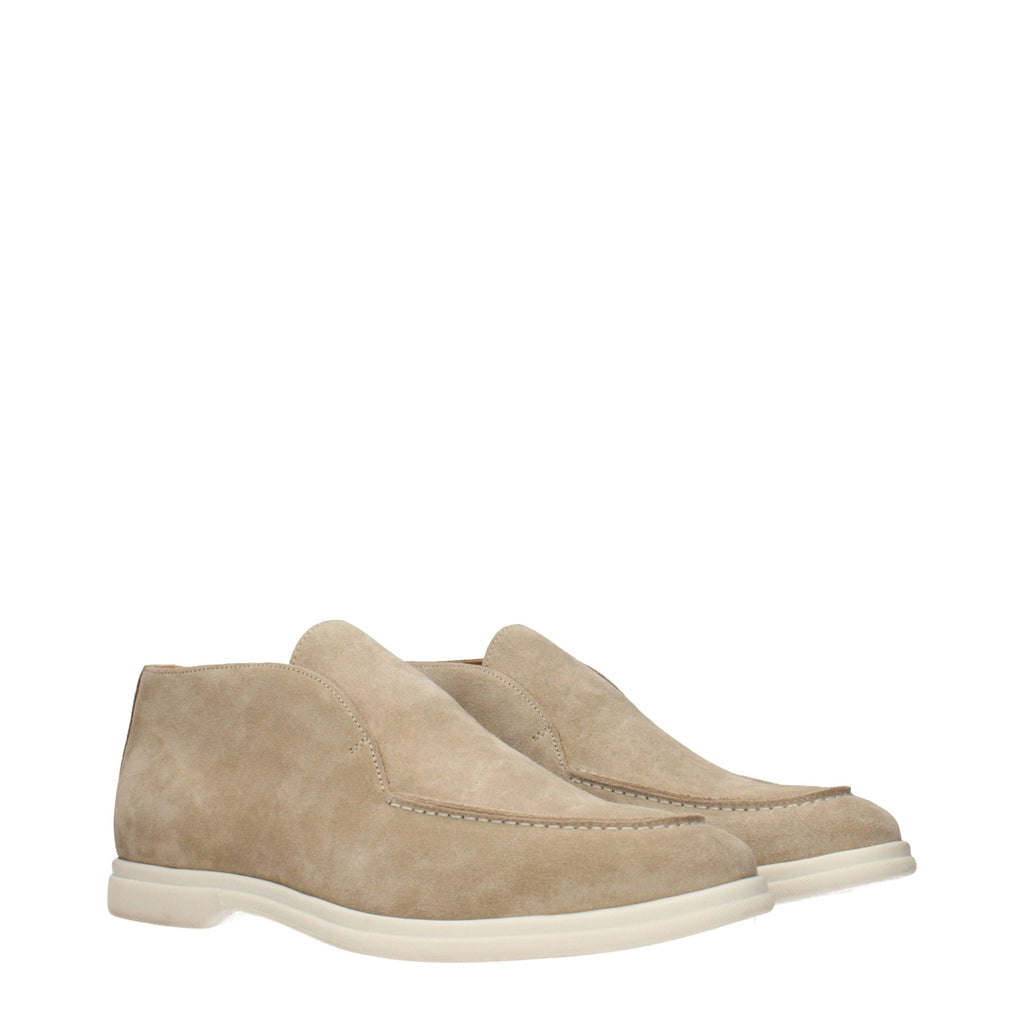Eleventy Beige Leder Stiefeletten