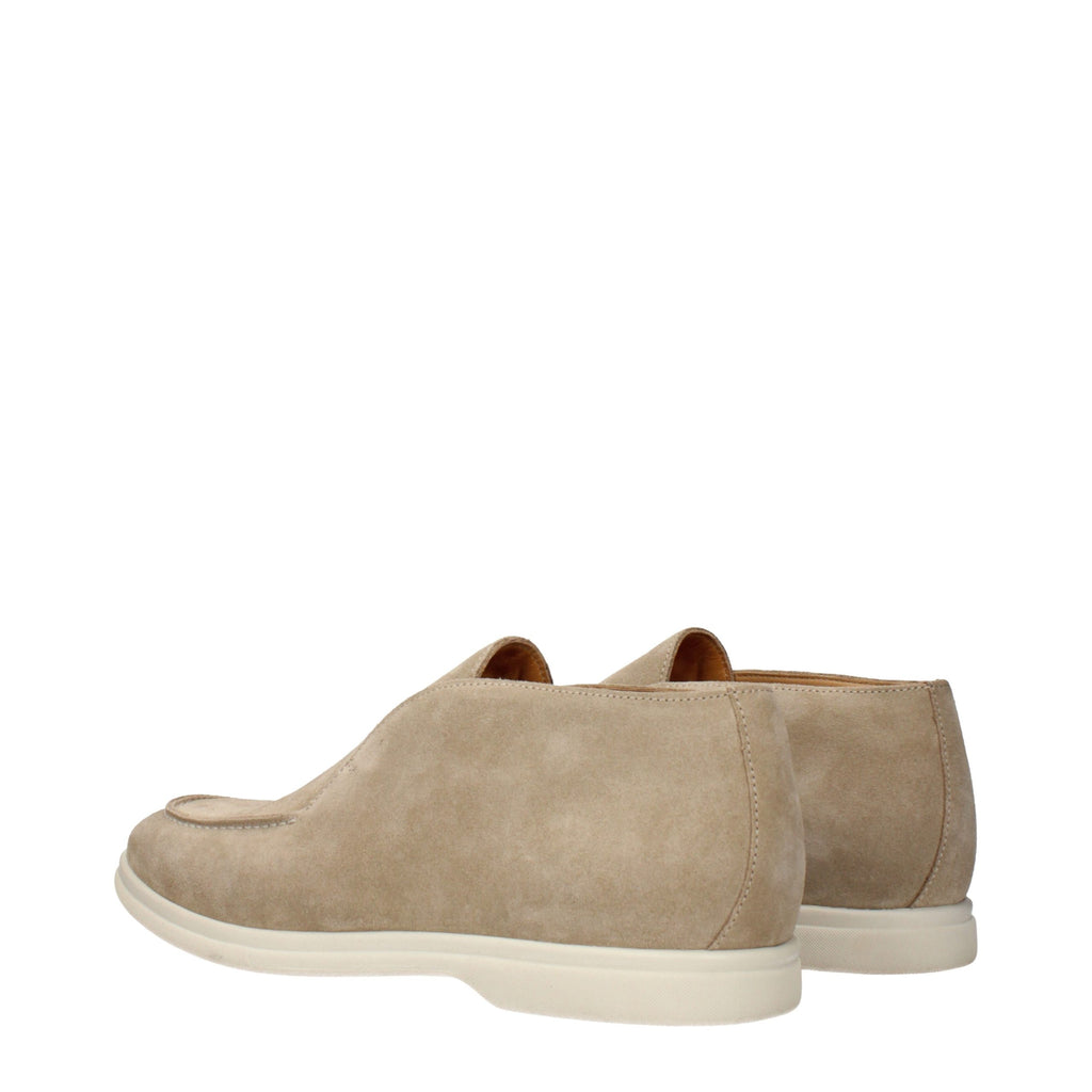 Eleventy Beige Leder Stiefeletten