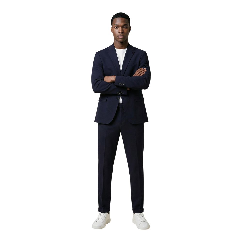 Mulish Blue Cotton Two-Piece Suit