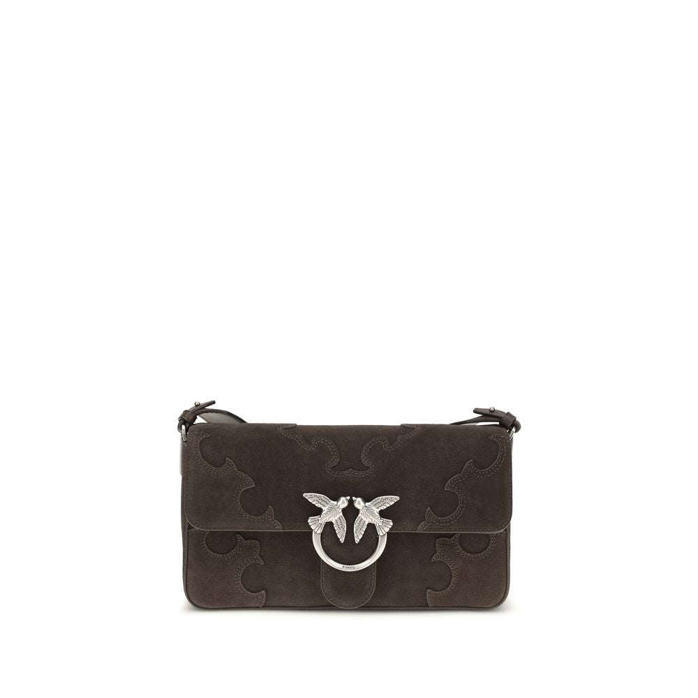 PINKO Braune Kalbsleder Bos Taurus Schultertasche