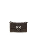 PINKO Braune Kalbsleder Bos Taurus Schultertasche
