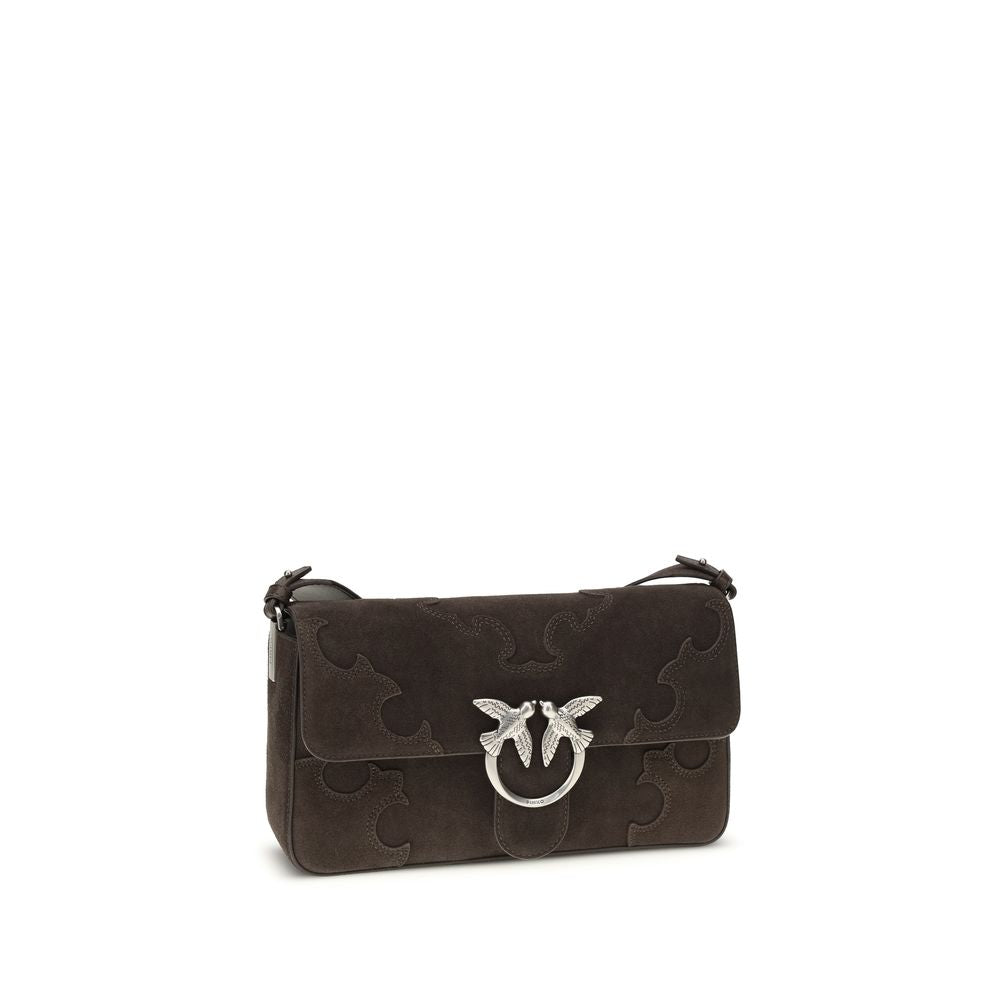 PINKO Braune Kalbsleder Bos Taurus Schultertasche