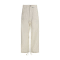 Maison Mihara Yasuhiro Weiße Baumwoll-Freizeithose