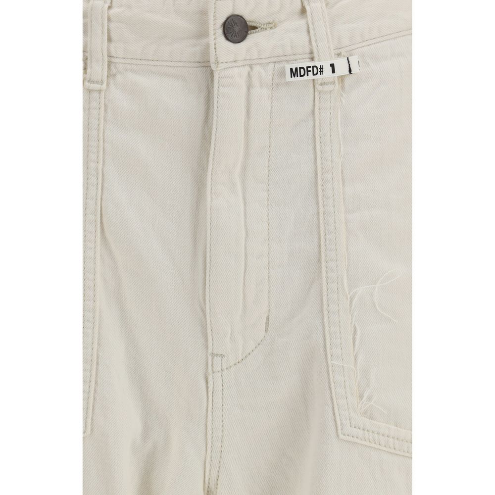Maison Mihara Yasuhiro Weiße Baumwoll-Freizeithose