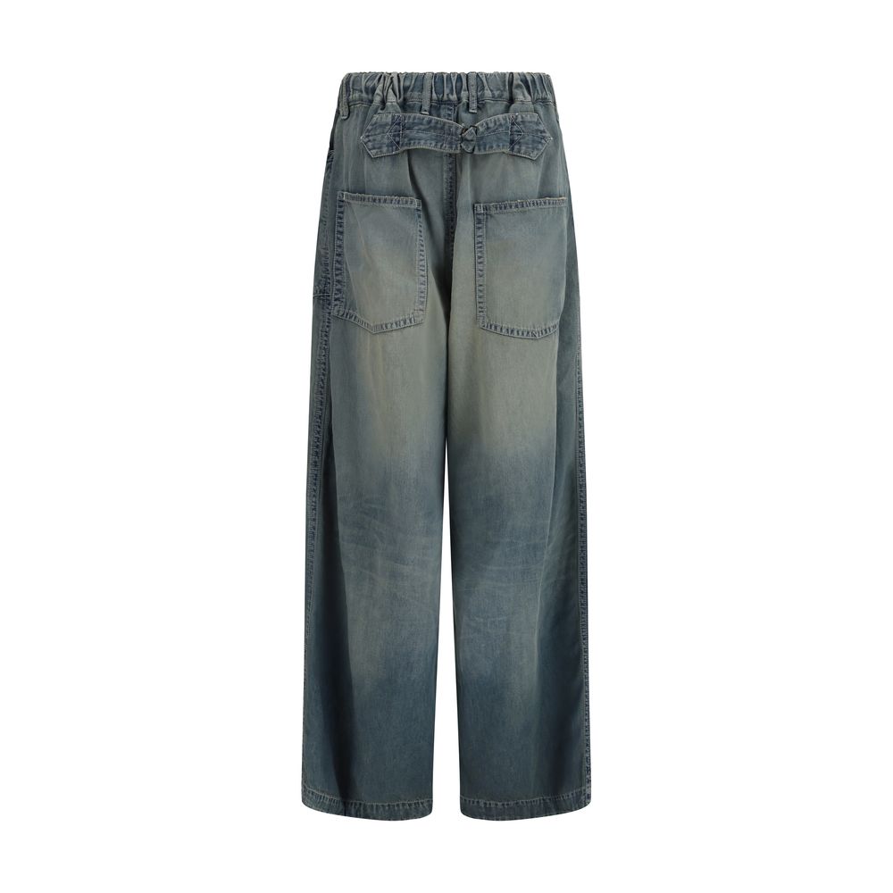 Maison Mihara Yasuhiro Blue Relaxed Fit Cotton Jeans