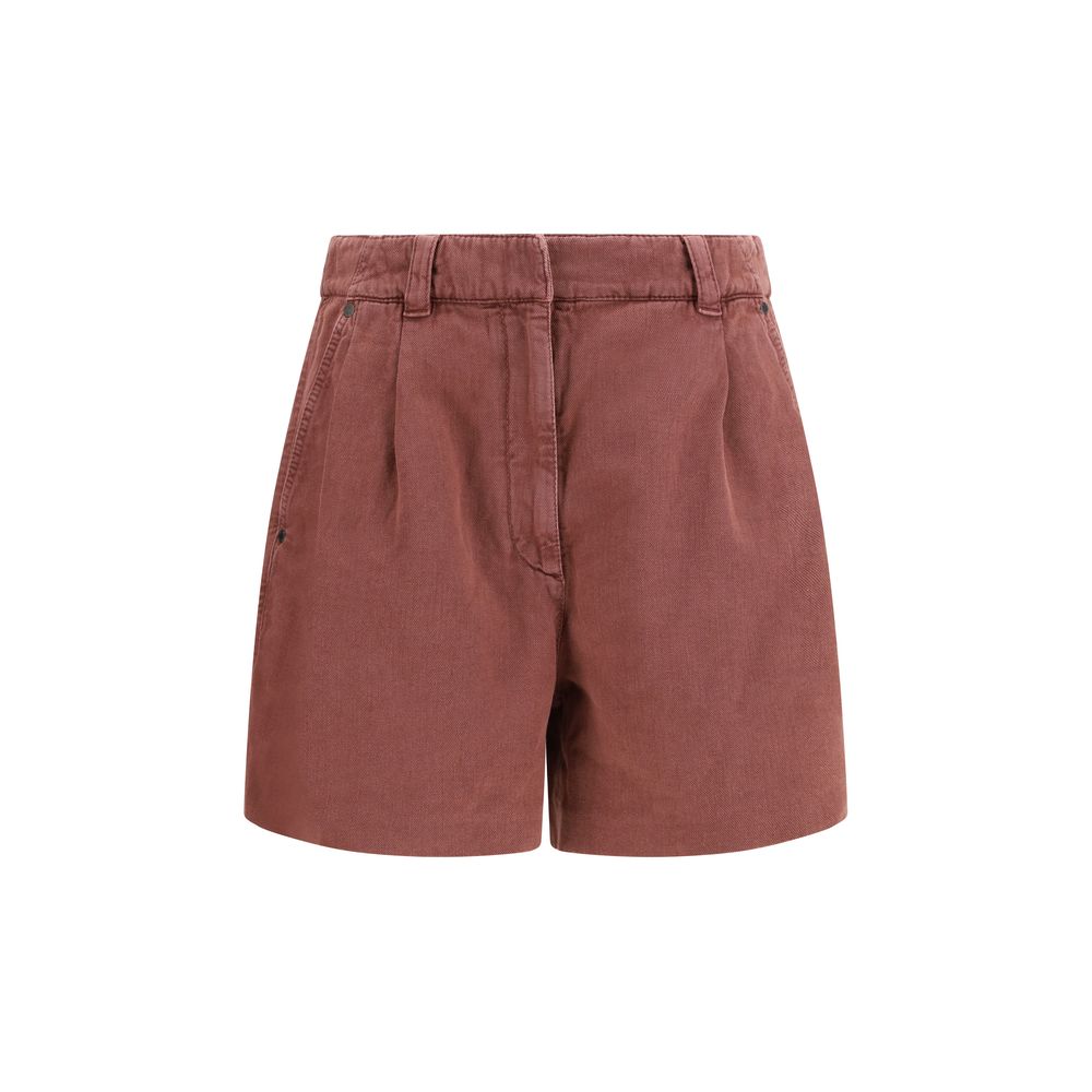 Brunello Cucinelli Braune Baumwoll-Bermudashorts