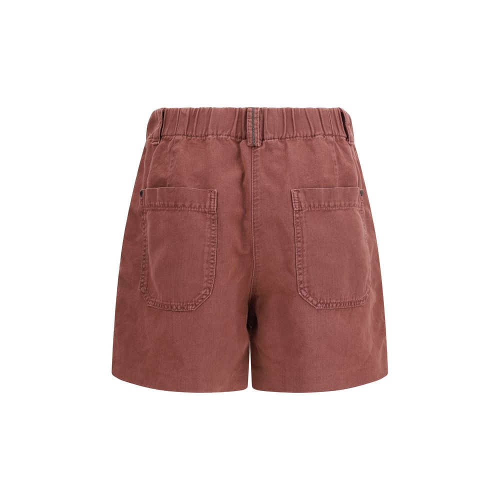 Brunello Cucinelli Braune Baumwoll-Bermudashorts