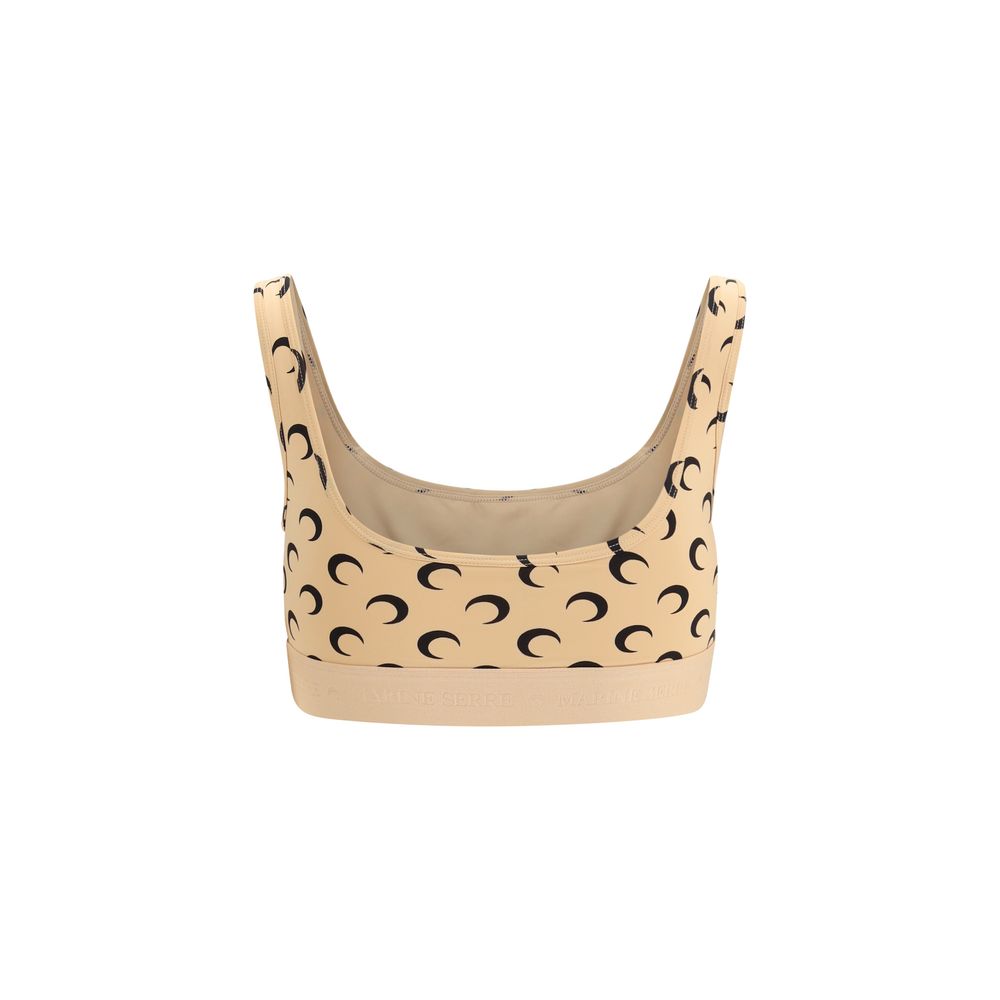 Marine Serre Beige Polyamide Sports Bra