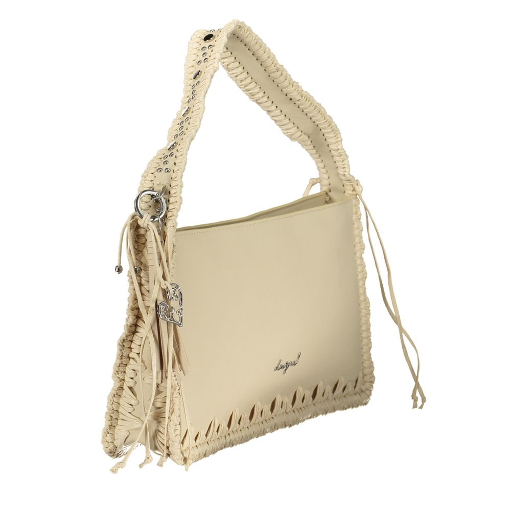 Desigual Damen-Handtasche aus beigem Polyurethan