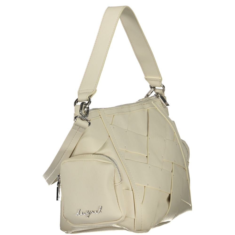 Desigual Weiße Schultertasche aus Polyurethan für Damen