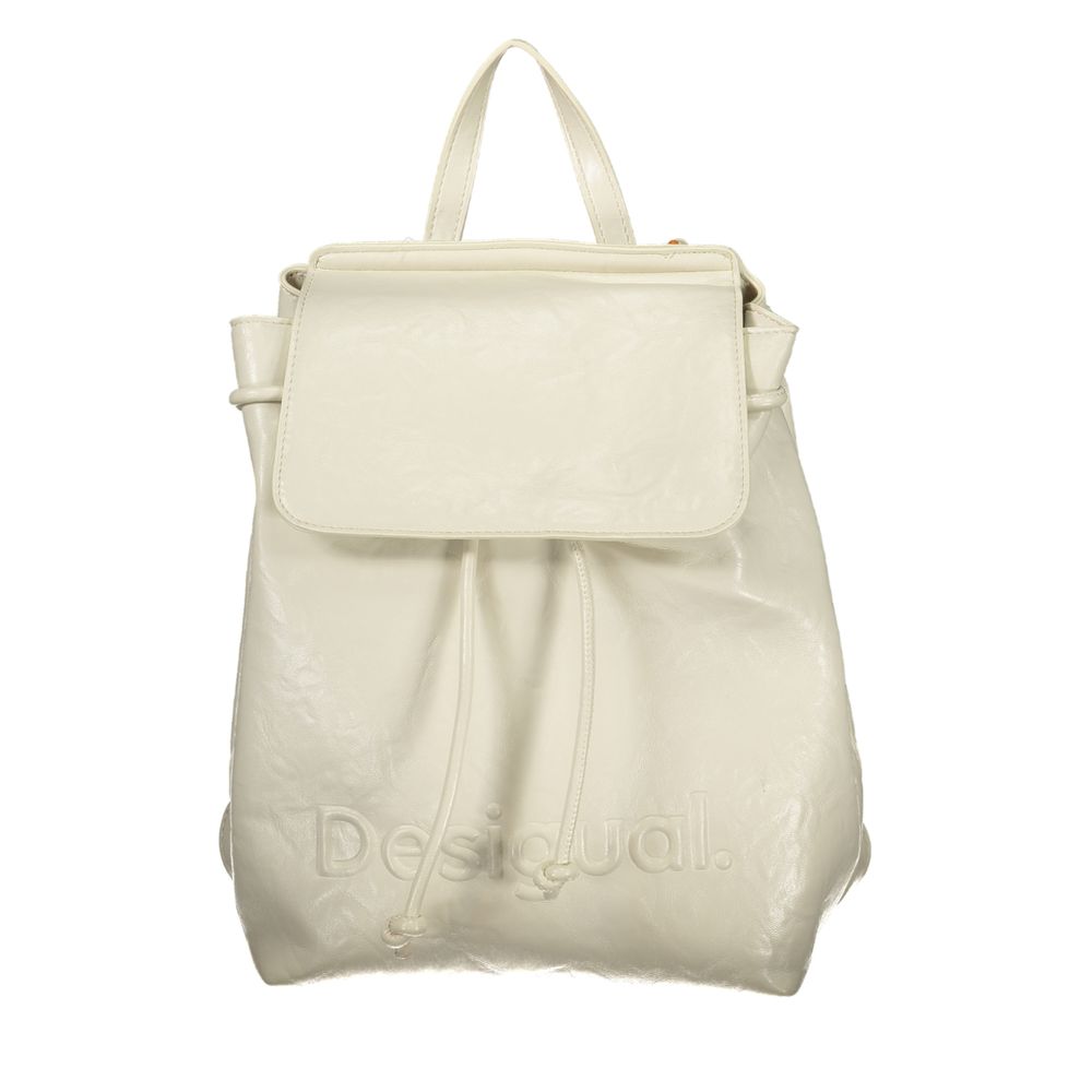 Desigual Backpack in White Polyethylene