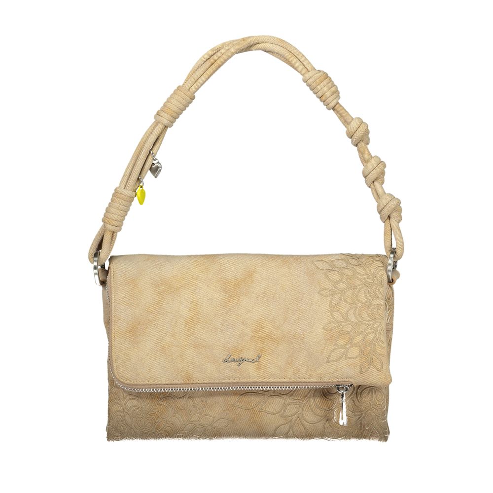 Desigual women's handbag in beige polyurethane