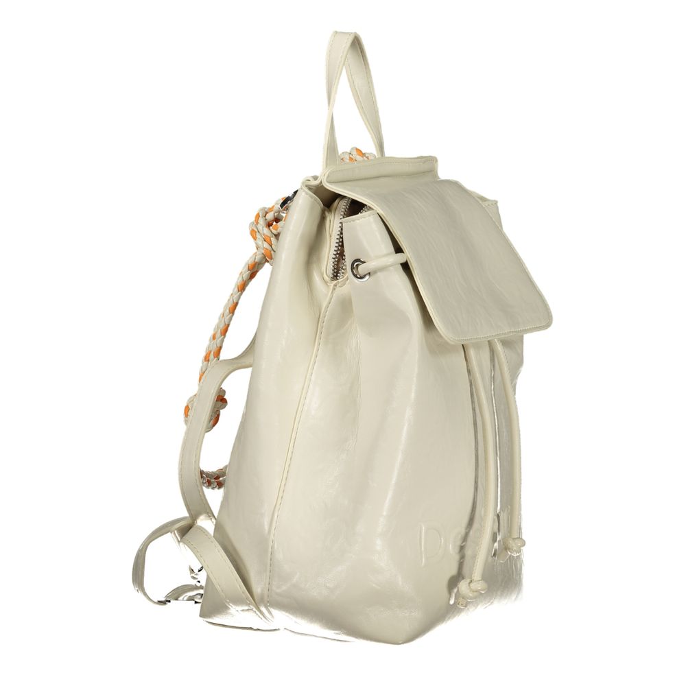 Desigual Backpack in White Polyethylene