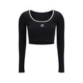 Marine Serre Schwarzer Baumwoll-Sportswear