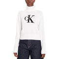 Calvin Klein Jeans Weißer Rollkragenpullover aus Baumwolle