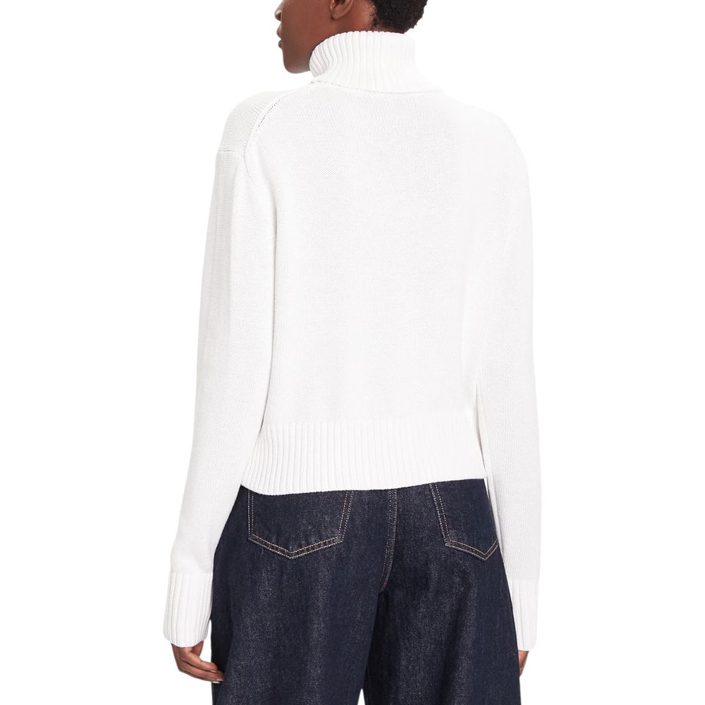 Calvin Klein Jeans Weißer Rollkragenpullover aus Baumwolle